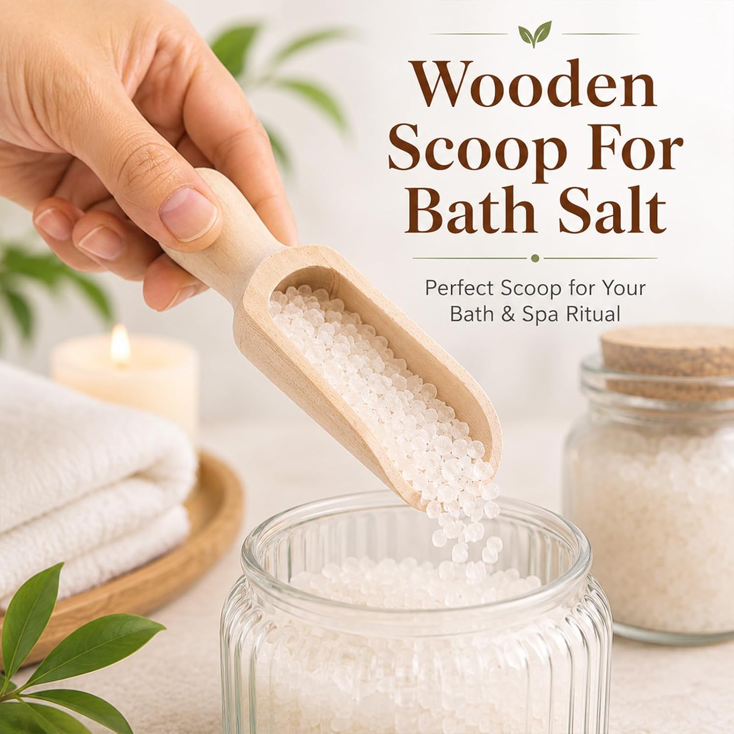1 Pcs Wooden Scoop, 5.5 Inch