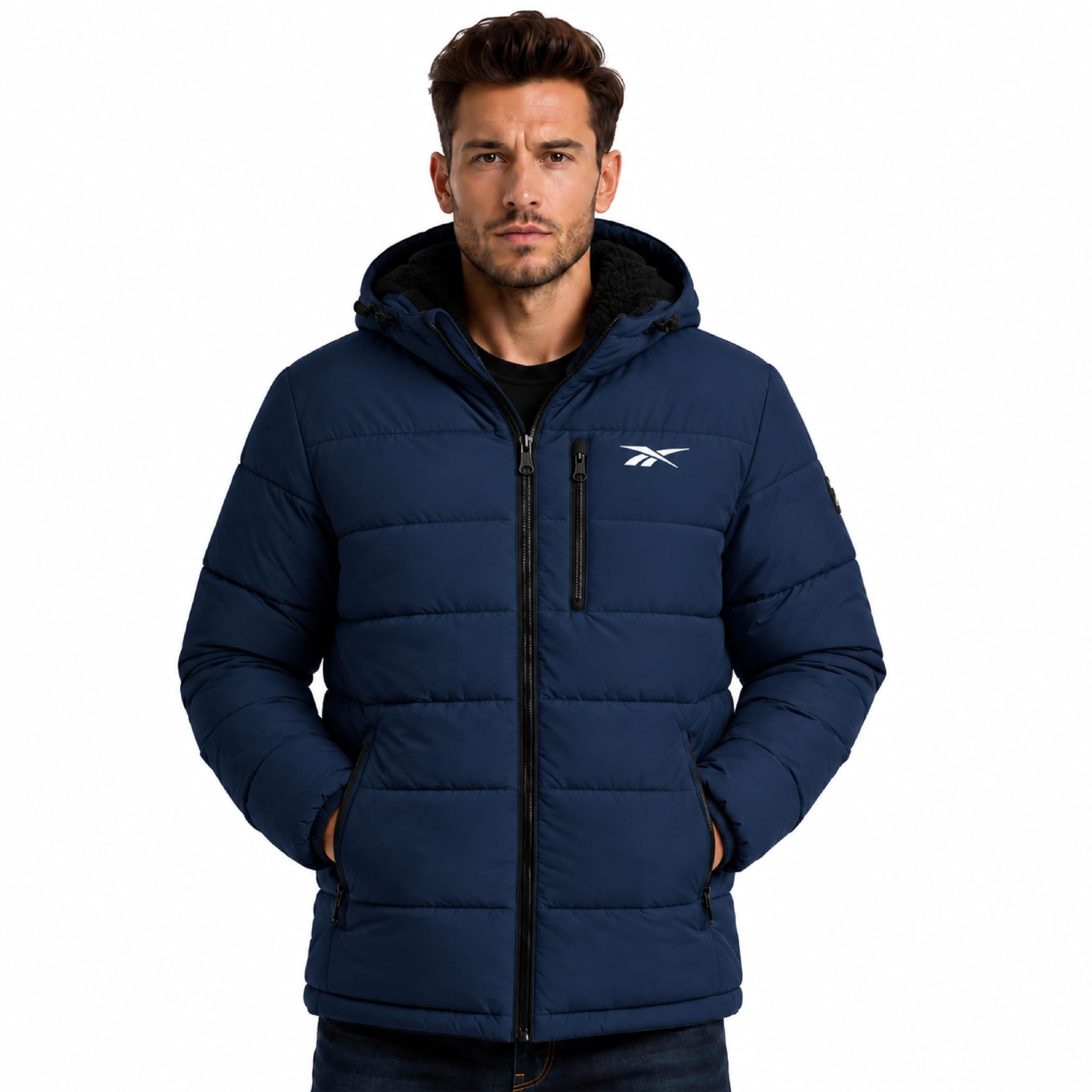 Mens Puffer Jacket Heavyweight Sherpa Lined Glacier Shield Ski Coat