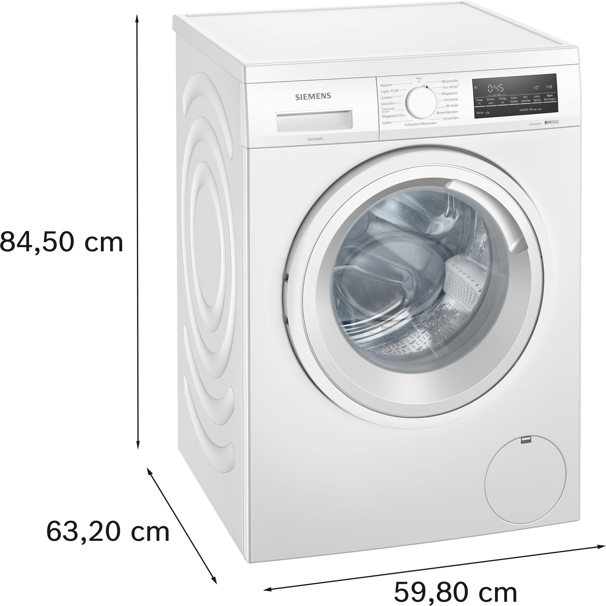 Siemens WU14UT22 iQ500 - Lavadora de bajo montaje (9 kg, velocidad de programas, pantalla LED, programa de exterior, motor iQdrive)