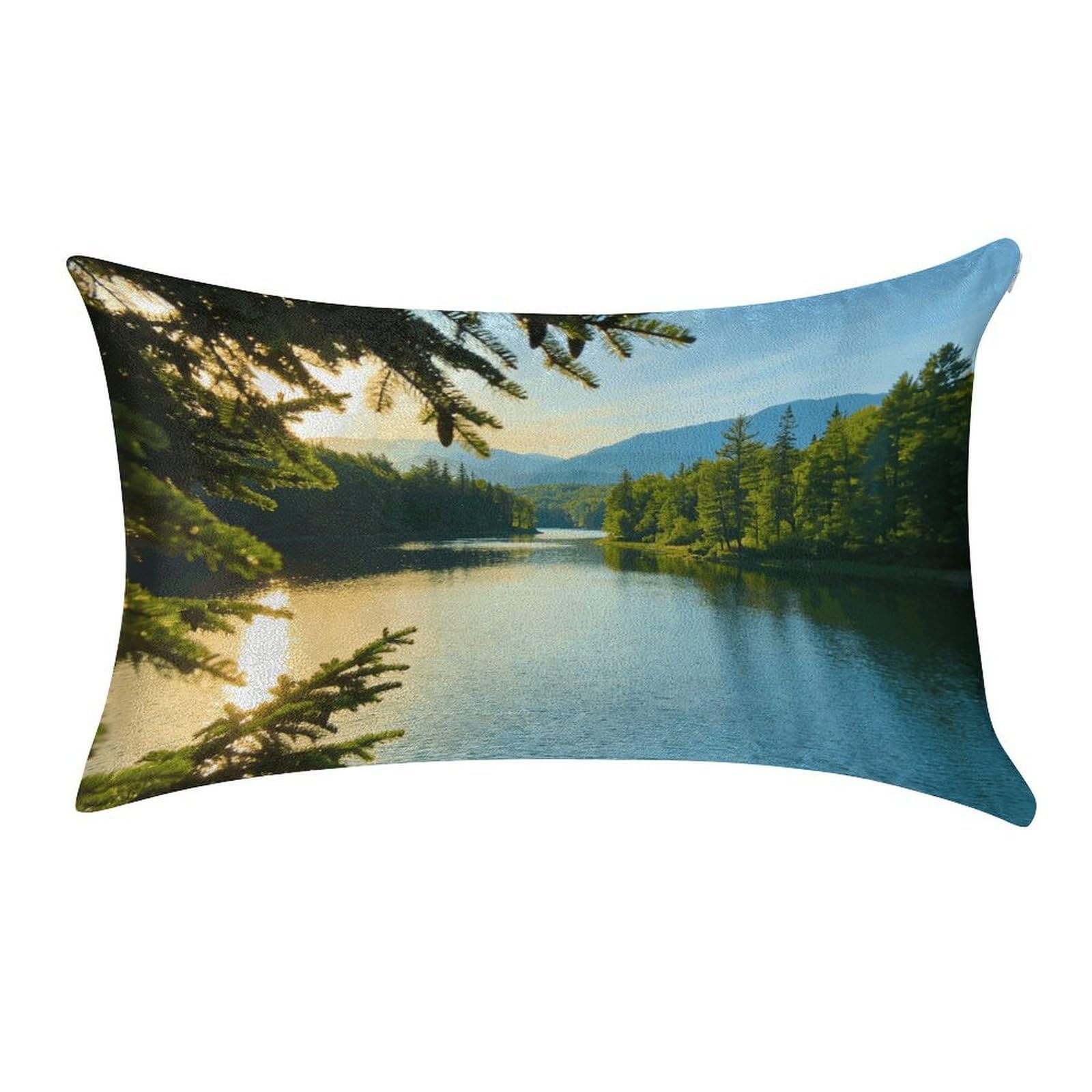Fodpand Style Natural Landscape Pillowcase,Elegant Designed Home Decor,Velvet Pillowcase,Soft And Cozy,Pillow Case Cover With Hidden Zipper For Bedroom, Sofa, Couch