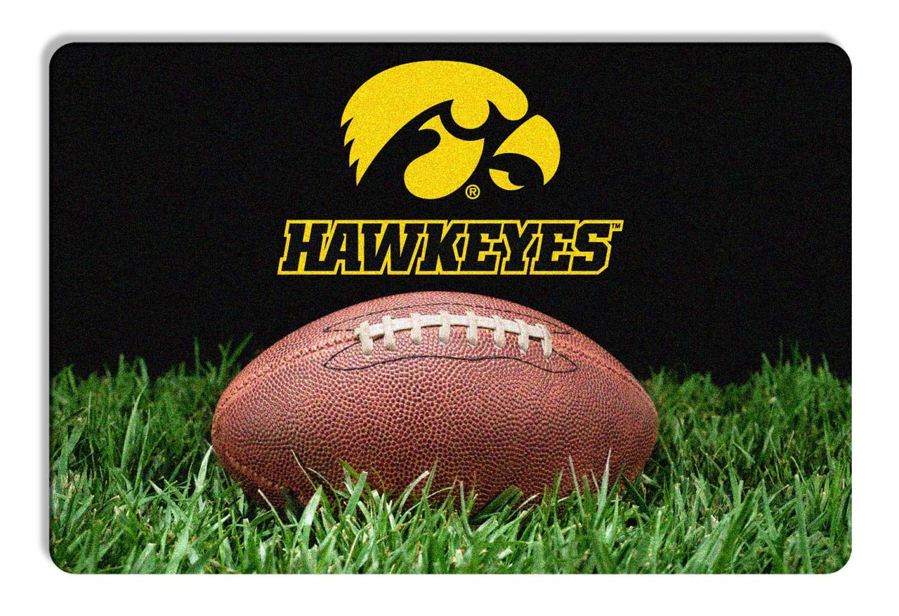 NCAA Iowa Hawkeyes Classic Football Pet Bowl Mat, Large