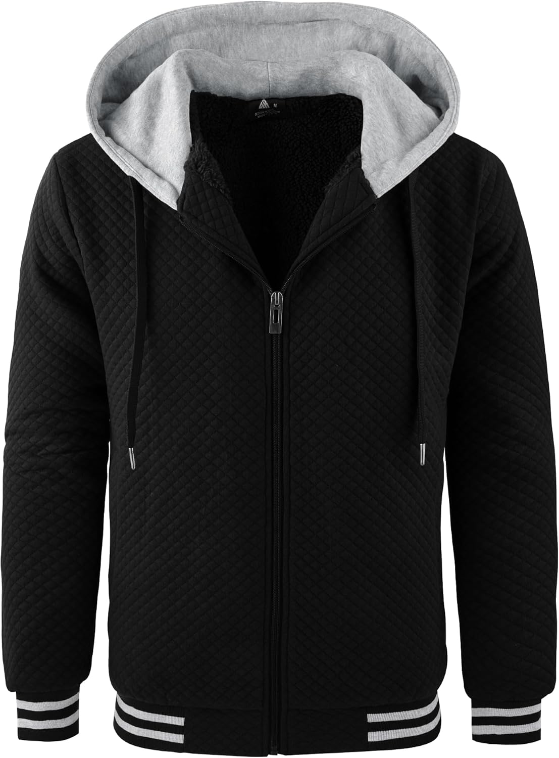 GEEK LIGHTING Mens Fleece Lined Hoodies Zip Up Waffle Knit Thicken Hooded Sweatshirts Winter Jackets - Image 2