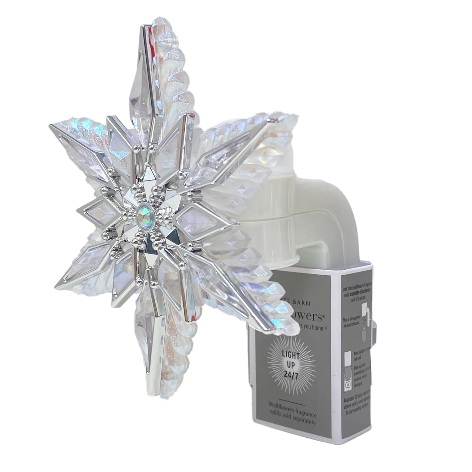 Bath & Body Works Ornate Snowflake Nightlight Wallflowers Fragrance Plug with a Natural Oats Sample Soap