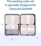 Narwey 6 Set Compression Packing Cubes Travel Organizer, Packing Cubes Compressible for Carry on Luggage Suitcase Backpack, Travel Essentials Accessories Cubes with Laundry Bag (Stripe Combined)
