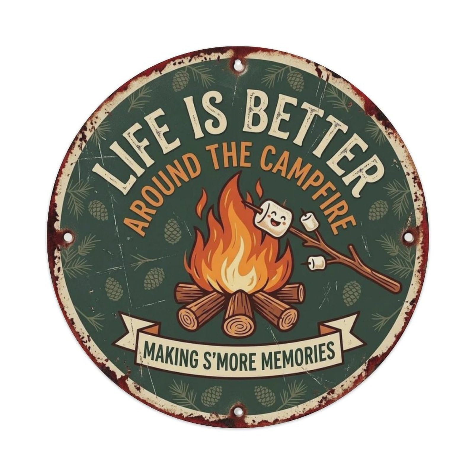 Campfire Quote Metal Tin Sign Plaque