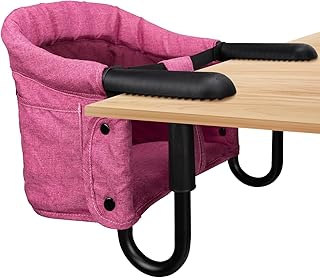 Hook On High Chair,Portable and Foldable High Chair,Suitable for Family and Travel,High Chair for Babies 6-36 Months for Eating & Dining - with Carry Bag(Rose Red)