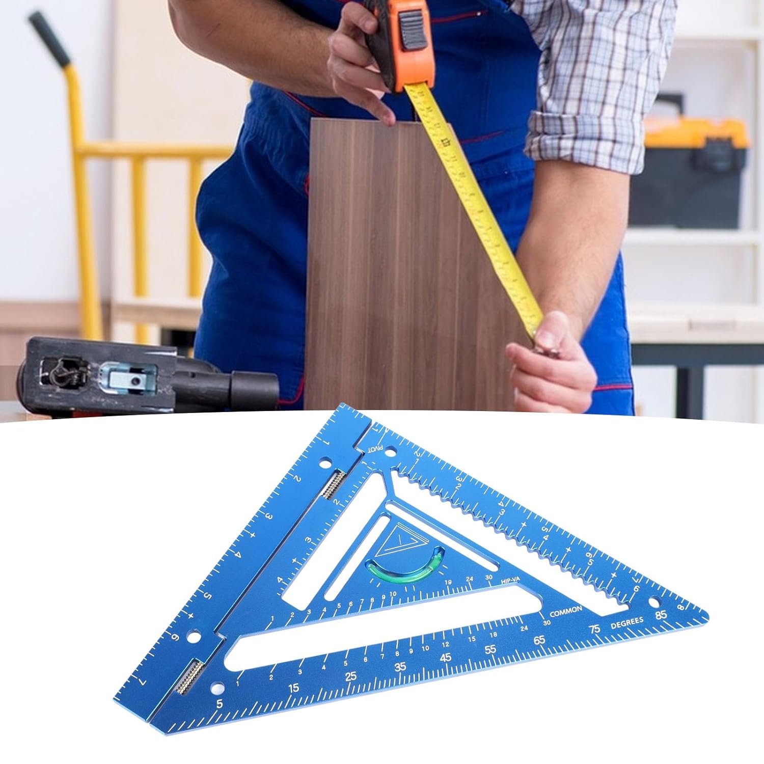 Rafter Square, Professional Innovative Triangle Carpenter Square, Triangular Ruler Protractor, Precision Carpenter Layout Measuring Tool Measuring Ruler for Carpenters