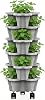 Rolling Vertical Strawberry Planter Tower, 6-Tier Space-Saving Stackable Garden Pots, For Herbs, Vegetables And Blooms, Great For Patio, Balcony, Greenhouse And Home Gardening Projects