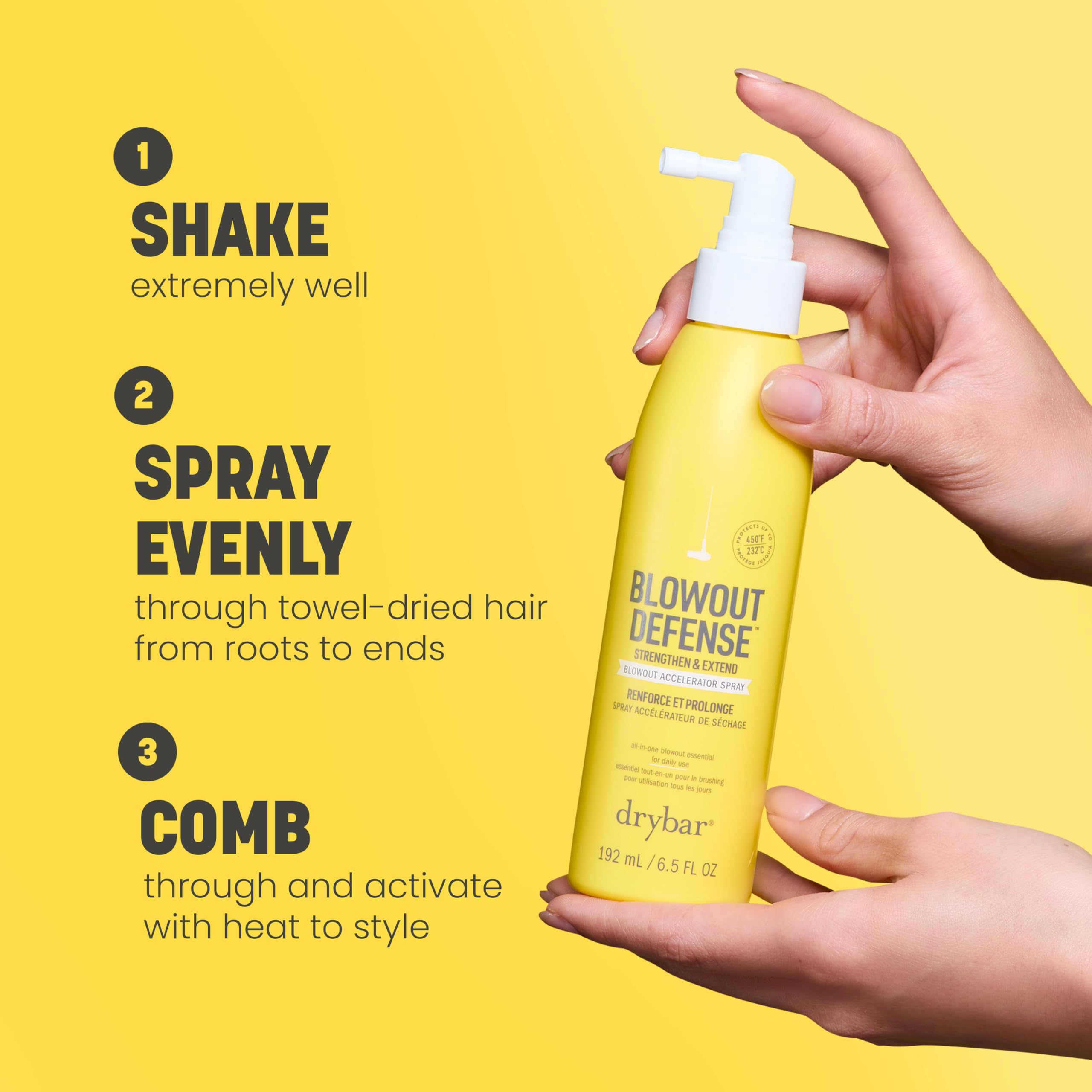 Drybar Blowout Defense Strengthen & Extend Blowout Accelerator Spray, Speeds Drying, Detangles, Reduces Breakage, and Locks in Long-Lasting Blowouts