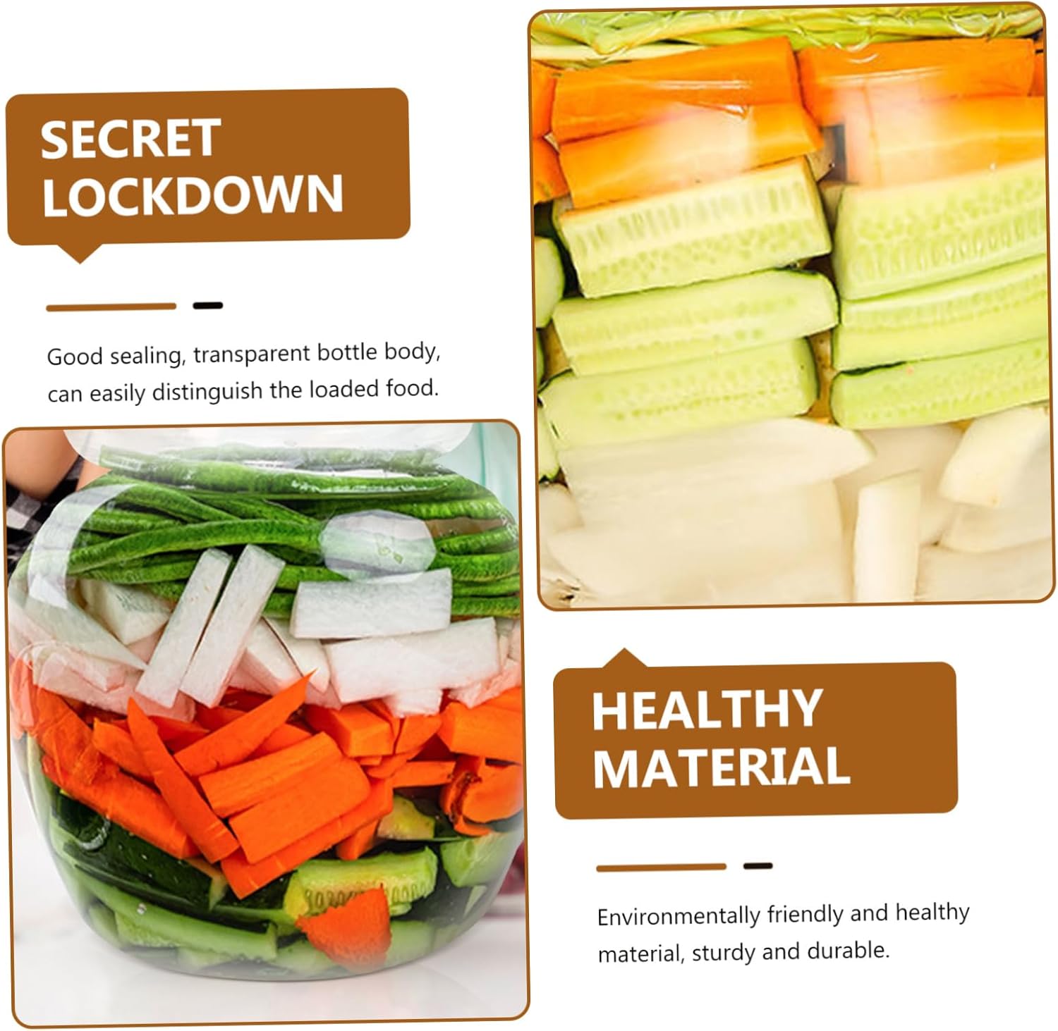 IMIKEYA Glass Fermenting Jar Airtight Lid Large Capacity Food Storage Container for Pickling and Kitchen Organization Glass Pickle Can for Vegetables and