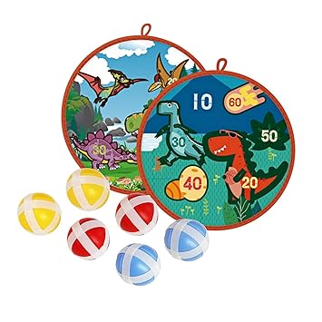 Layfuz Dart Board Games for Kids Dinosaurs Double-Sided Dart Board wi 6 Sti y Balls Parent-Child Interaction Game Dart Game Set