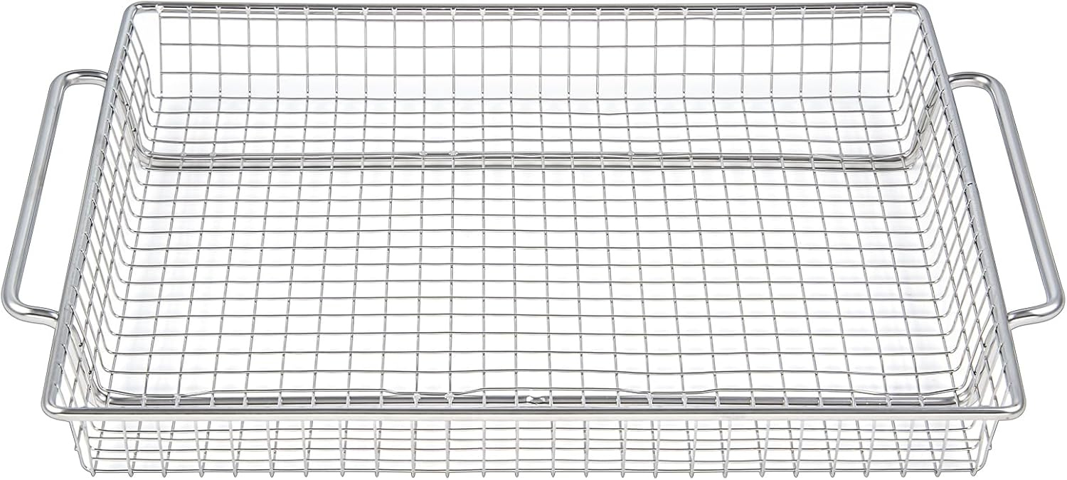 Upgraded B-AFO-002G-1 Crisper Tray Replacement Parts for Power XL Air Fryer Basket 304 Stainless Steel Oven Crisper Tray PowerXL Toaster Oven Tray Grill Plate Air Frying Mesh Basket Rack Accessories