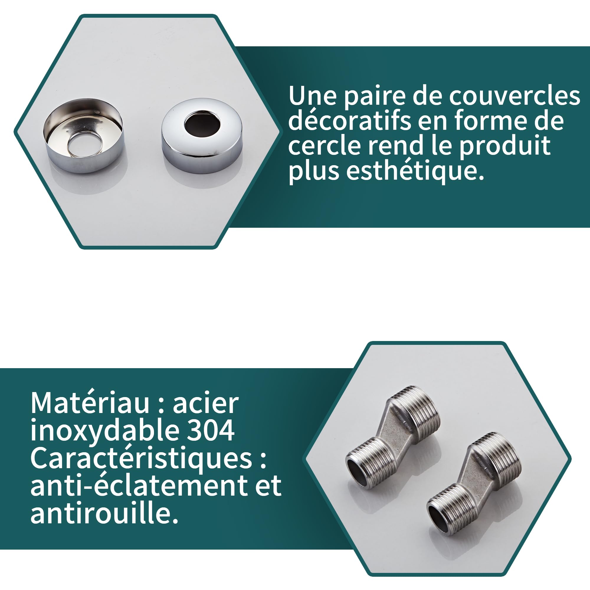 MORADO Mitigeur Thermostatique,Mitigeur de Douche Thermostatique, Robinet Baignoire avec Contrôle de Température Constant, Laiton Finition Chrome