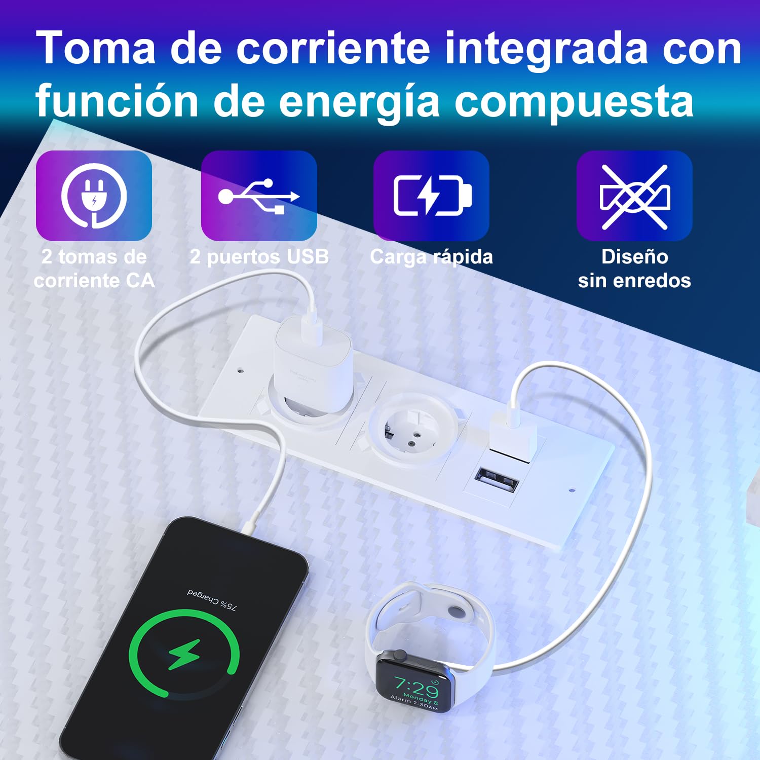 JUMMICO 135cm Mesa en Forma L con Luces LED, Escritorio de Esquina Ordenador para Home Office, Mesa Gaming con Estantes de Almacenamiento, Esquina Reversible y Estructura Estable, Blanco Carbón | Escritorio Gaming Tomas de Corriente y Puertos USB, Escrito
