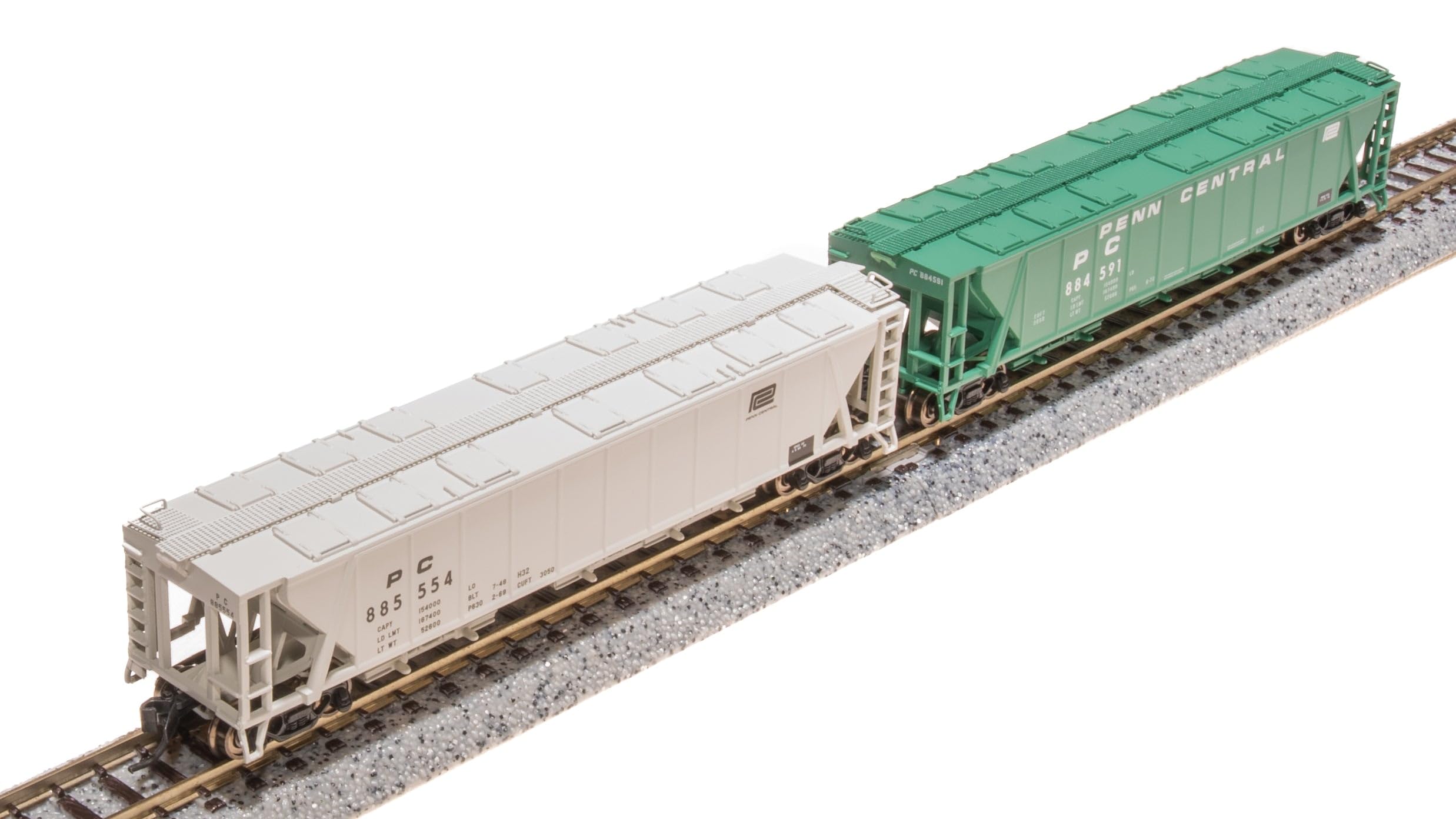 Broadway Limited 7257 H32 Covered Hopper, Penn Central, Variety 2-Pack, N Scale