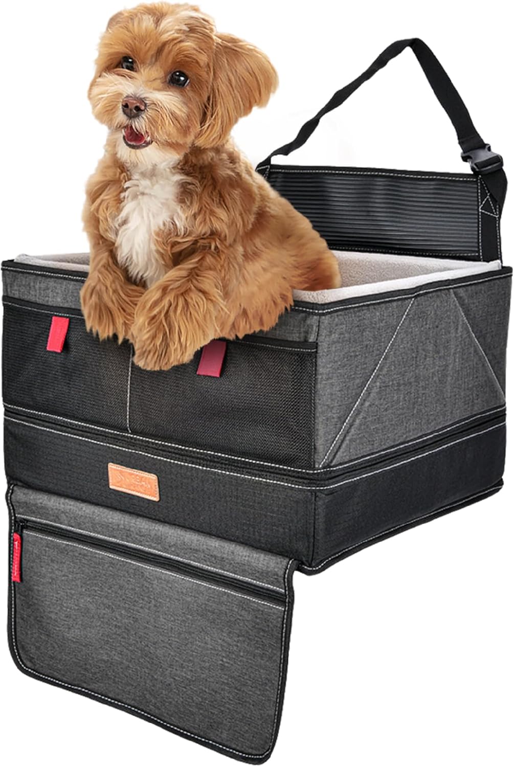 Pet Booster Seat - Premium Quality Safety Car Seat for Dogs Under 24 lbs - Easy and Comfortable Solution for Safely Transporting Your Pet in the Car - Fits Most Standard Vehicles