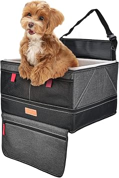 URBANTRANSIT Pet Booster Seat - Premium Quality Safety Car Seat for Dogs Under 24 lbs - Easy and Comfortable Solution for Safely Transporting Your Pet in the Car - Fits Most Standard Vehicles