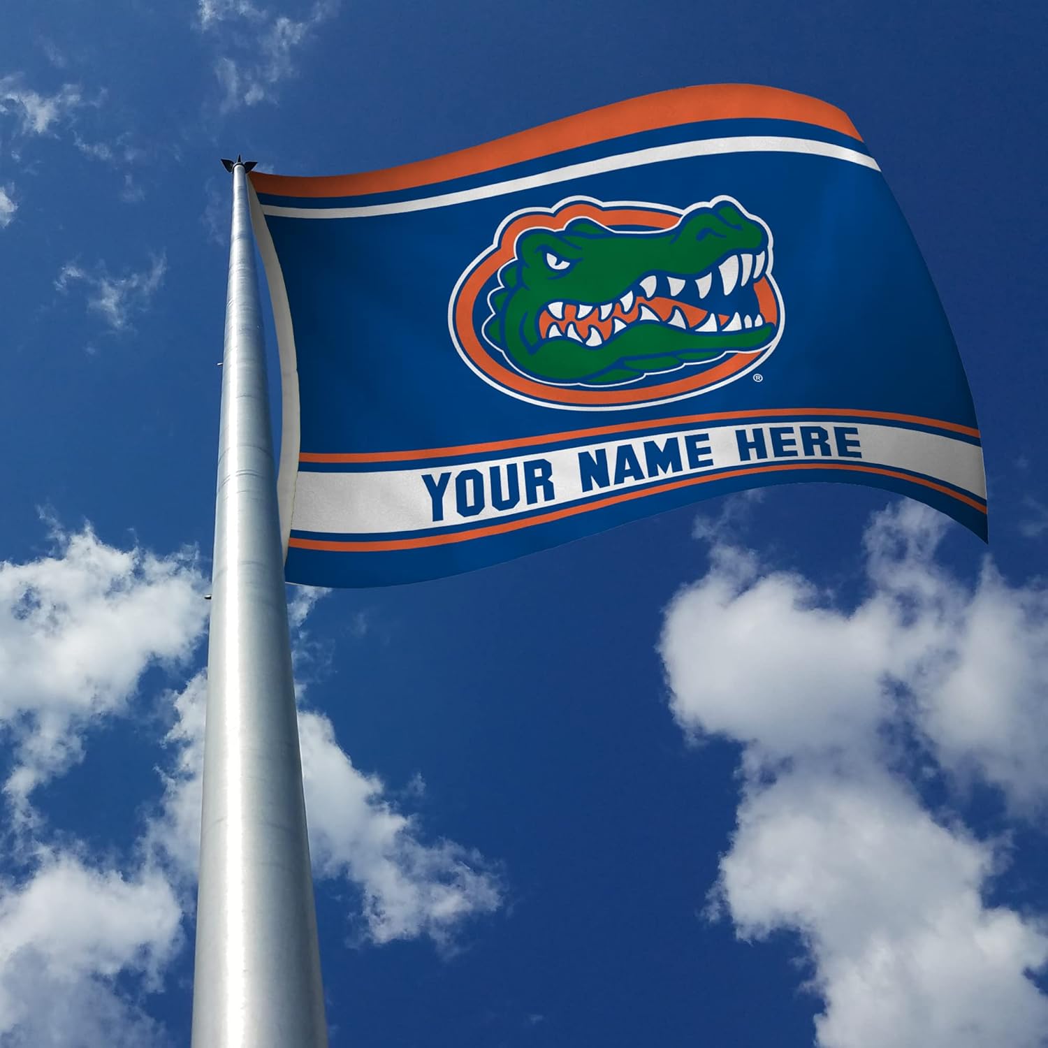 Rico Industries NCAA Florida Gators Personalized - Custom 3' x 5' Banner Flag - Made in The USA - Indoor or Outdoor Décor