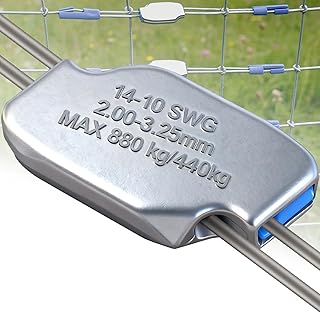 Adjustable Tension 14-10 Gauge Wire Joiner (100 ct) - Zinc-Aluminum Rust-Resistant Fence Connector, 880 lb Load - Agricultural Fencing & Wire Mesh