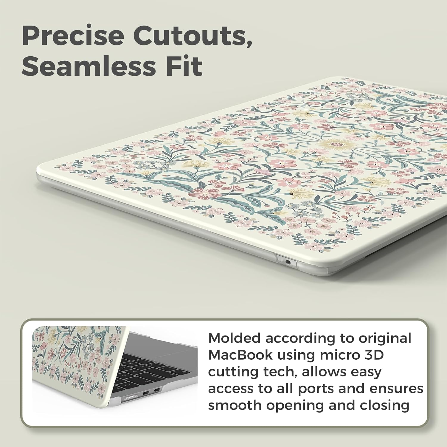 iCasso for M4 MacBook Air 13 inch Case 2026 2025-2022 M3 M2 Model A 3240 A3113 A2681, Sturdy Protective Pattern Plastic Hard Shell Case for Mac Air 13.6", Keyboard Cover + Screen Protector, Pink Boho - Image 7