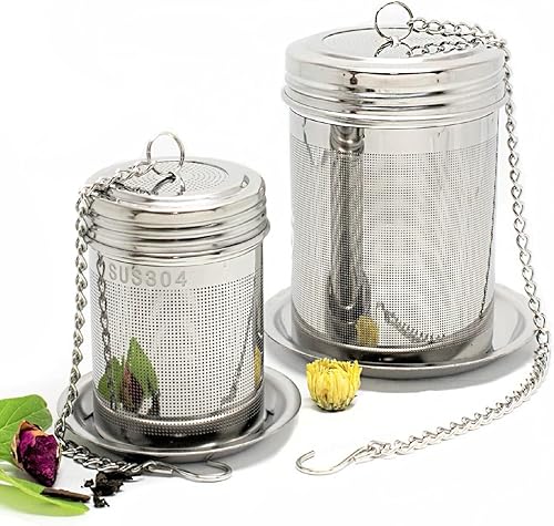 URBAN ESCAPE - Té más empinado para hojas de té sueltas (paquete de 2 unidades, grande para tetera/hervidor y pequeño para taza/taza de 20 onzas),