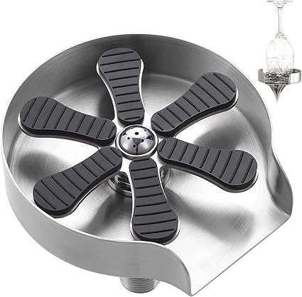 Aquieen Kitchen Sink Mounted Glass Rinser Srainless Steel (Chrome)