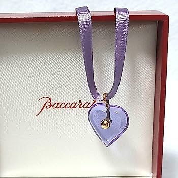 ○希少美品！ Baccarat バカラ ハート ペーパーウェイト パープル 紫 バカラ Baccarat ハート クリスタル ペーパーウェイト