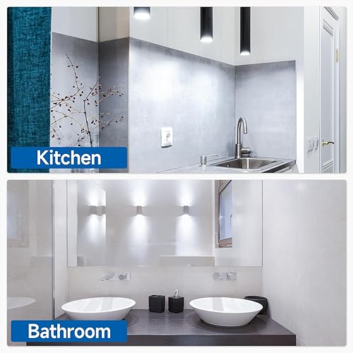 Miniatura 7 de SHINESTAR Paquete de 6 bombillas LED GU10, 5.5 W (equivalente a 50 W), luz diurna de 5000 K, bombillas empotrables regulables, forma MR16, 500