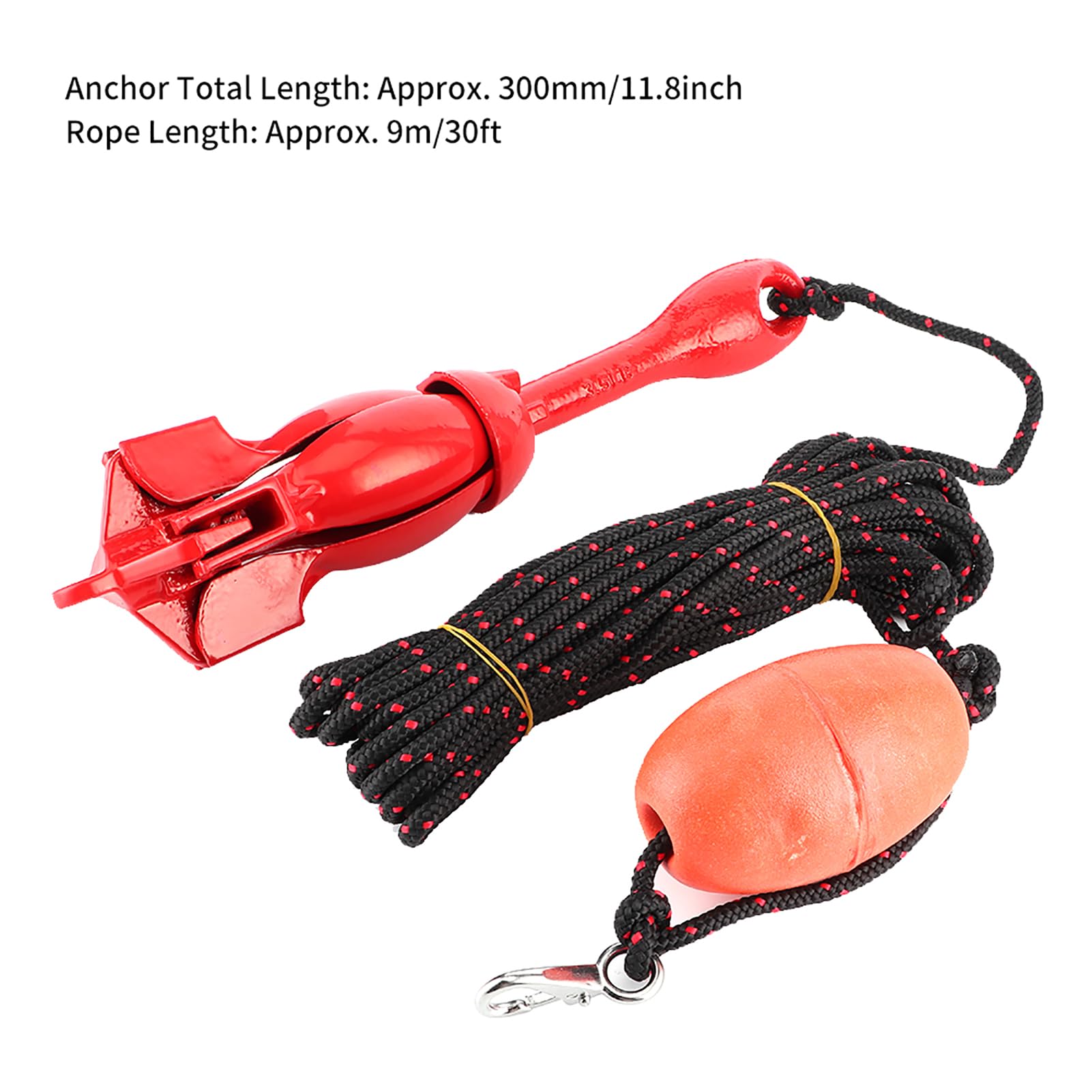 Kit de Anclaje para Barco de Acero Inoxidable, Rezón Plegable de 3,5 Libras con Cuerda Marina para Canoa de Yate de Kayak