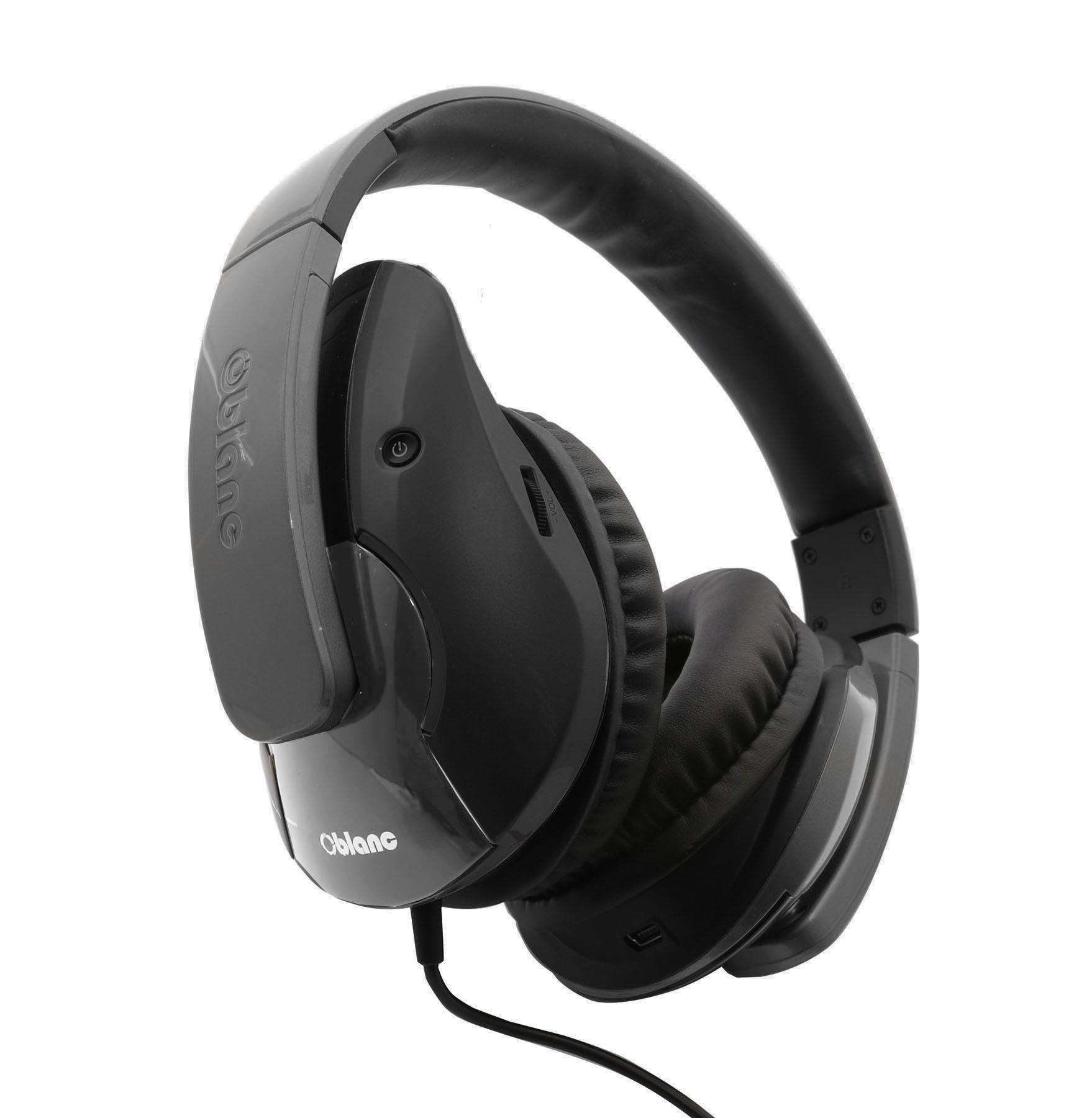 Oblanc OG-AUD63055 NC3 On-Ear 2.1 Headphone with In-line Microphone - Matte Black