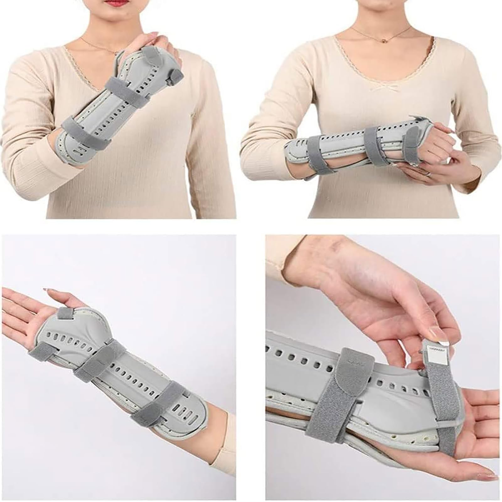 Immobilizzatore Notturno per Polso, Plantari di Supporto per Polso, Stecca per Mano a Riposo con 3 Cinghie Regolabili, Design Curvo Ergonomico E Maggiore Stabilità, Allevia Il Dolore