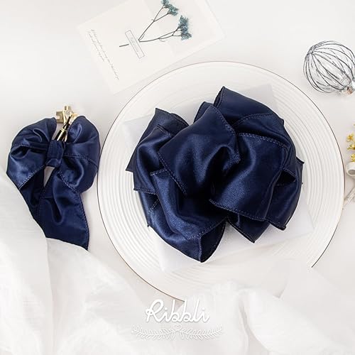 Vista 184 de Ribbli Cinta de satén rosa claro con alambre de 1.5 pulgadas, cinta de Navidad rosa para envolver regalos, coronas, guirnaldas, decoración