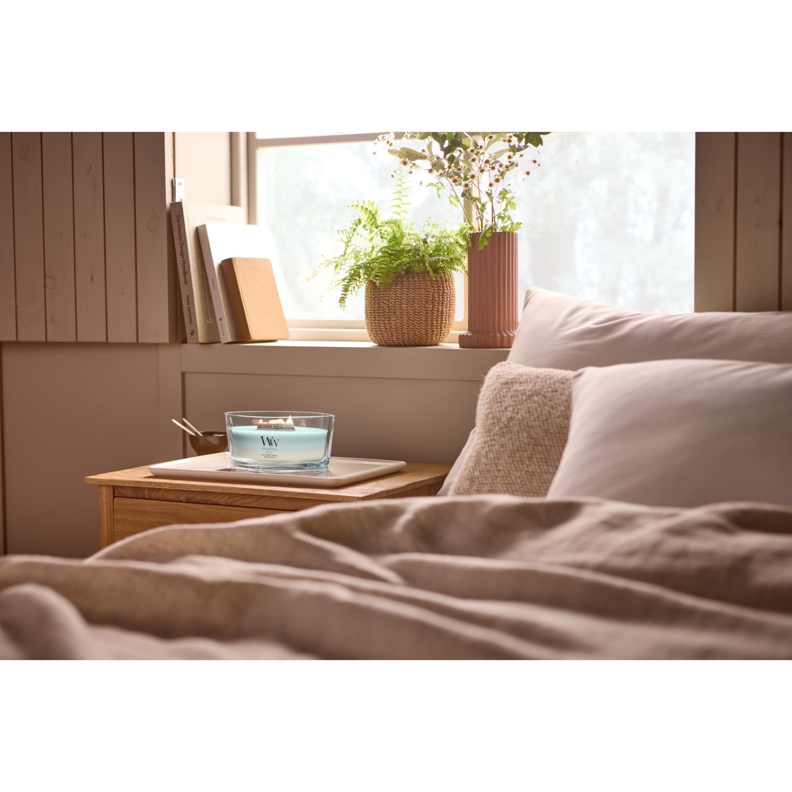 WoodWick Bougie parfumée | Bougie Ellipse | Rivage boisé | Cadeaux parfaits pour femmes