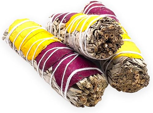 Miniatura 2 de Yerbero - (Paquete de salvia de 3 piezas) 3 salvia blanca floral de California de 4 pulgadas de largo + pétalos de rosa (rojoamarillo)  Kit de