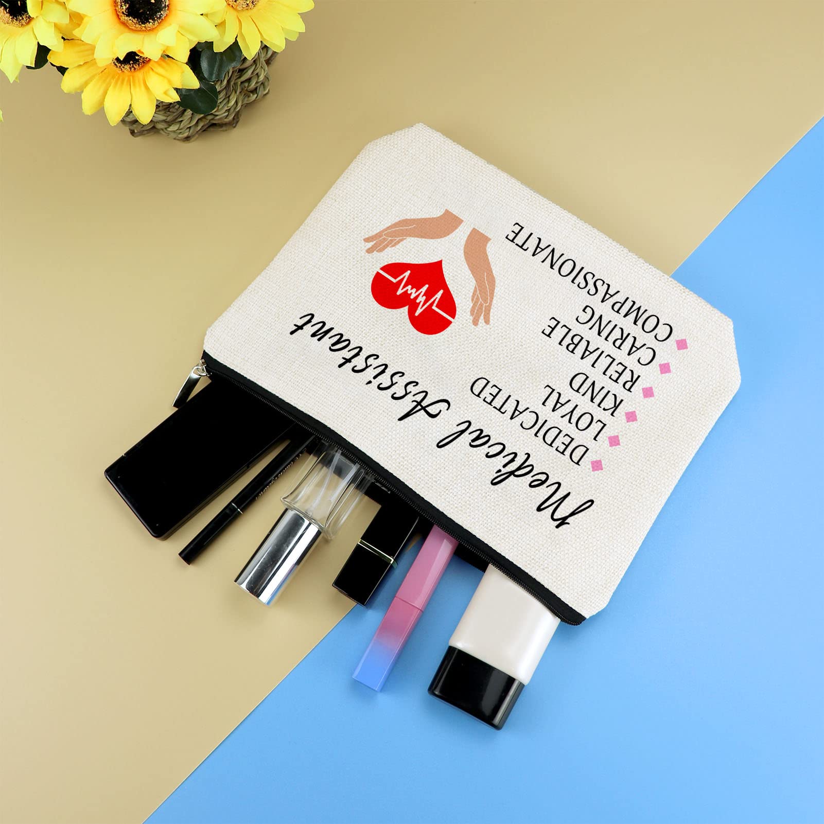 Medical Assistant Thank You Gift Makeup Bag MA Gift for Nurse Doctor Medical Assistant Graduation Gift Cosmetic Bag Pouch Nurse Appreciation Gift Birthday Nurses Day Thanksgiving Christmas Gifts