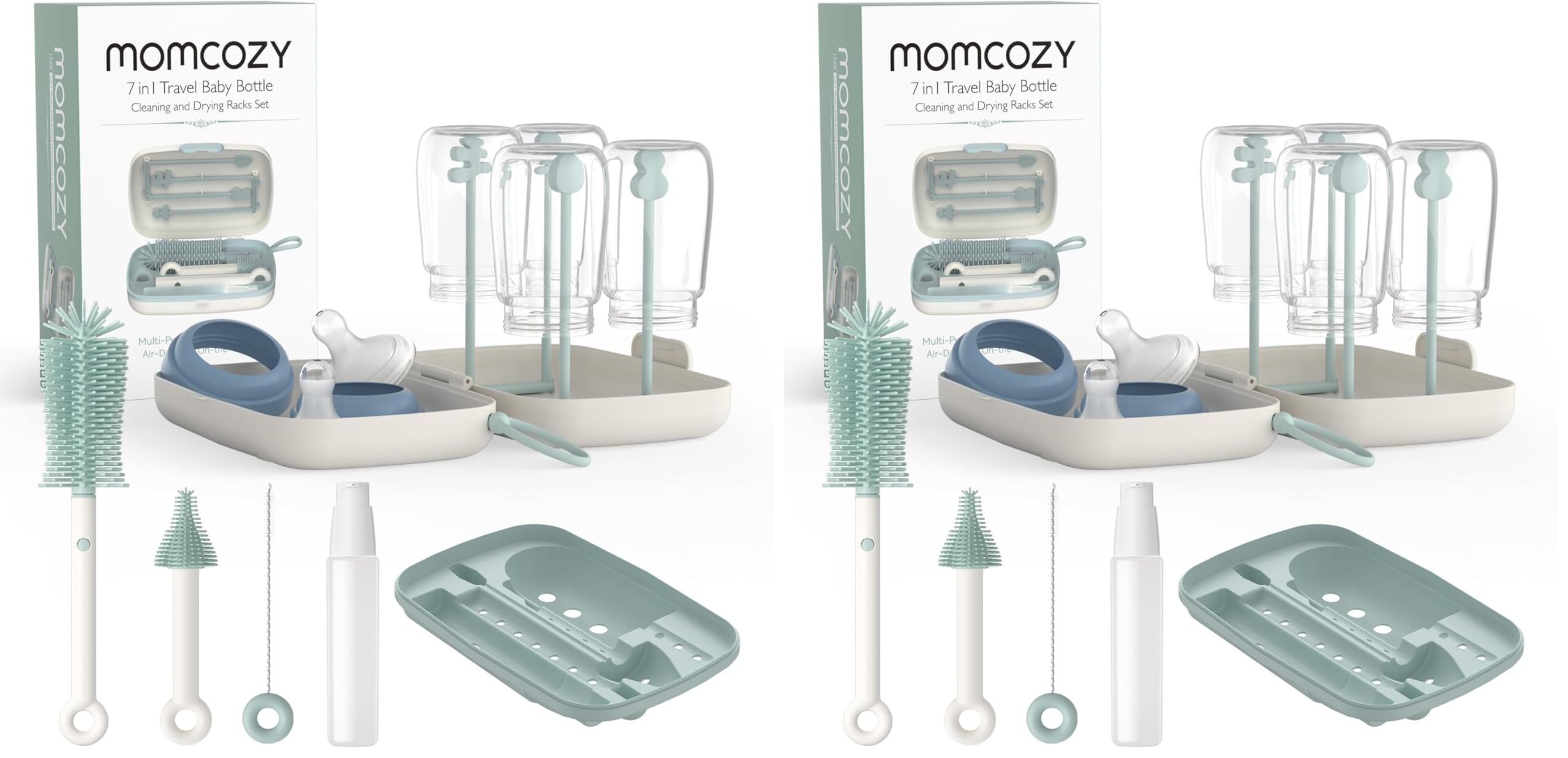 Goupillon biberon silicone contre bactéries : kit voyage complet
