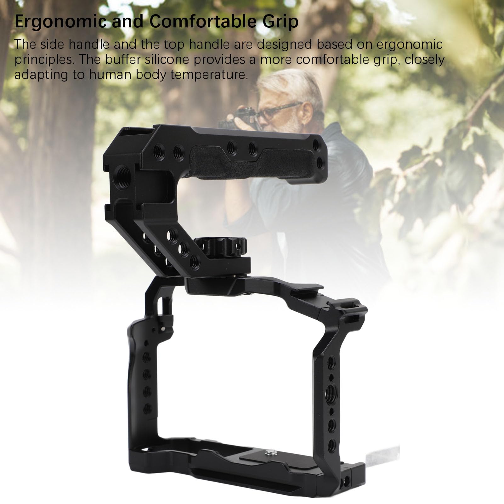 Jaula para Cámara, Jaula para Cámara, Plataforma de Vídeo, Aleación de Aluminio, Orificio para Tornillo de 1/4 3/8 de Pulgada, Montaje en Zapata Fría, Jaula Universal para Cámara