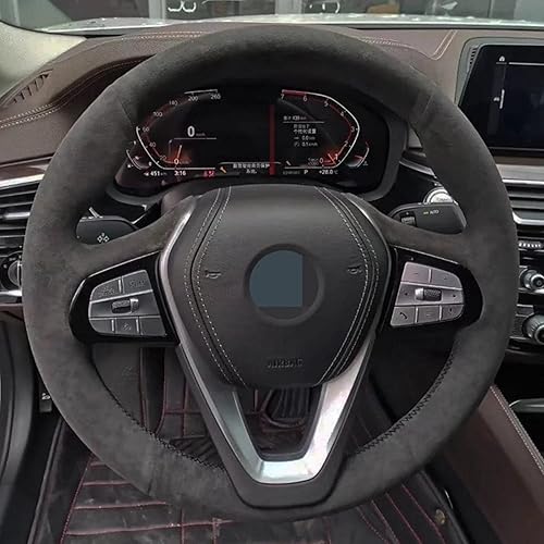 BORATO Cubierta de volante de gamuza para automóvil, para BMW G20 G21 G30 G31 G32 X3 G01 X4 G02 X5 G05 X7 G07 Z4 G29