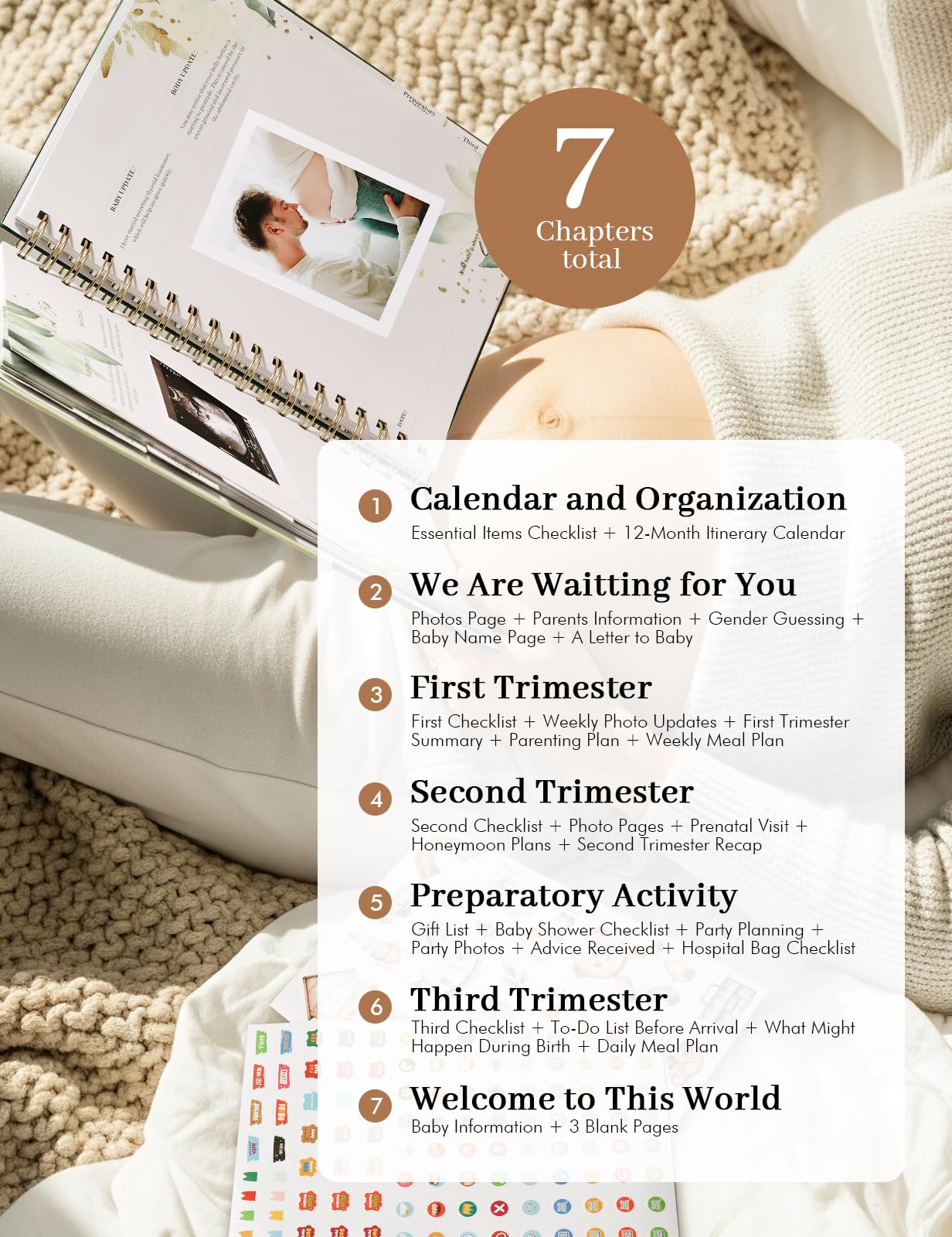 AISBUGUR Pregnancy Journal for First Time Moms, 146 Pages Hardcover Pregnancy Memory Book, Ultrasound Baby Scrapbook - Image 3