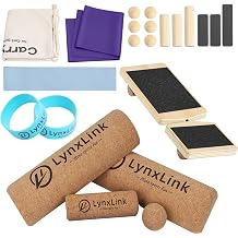 Professional Foot & Ankle Trainer, Modular Cork Slack Board with Progressive Stability Bars for Plantar Fasciitis Relief, Mobility & Balance Training, Balance Board Set Non-Slip Wooden Single Leg Support, Fits Size 8-12