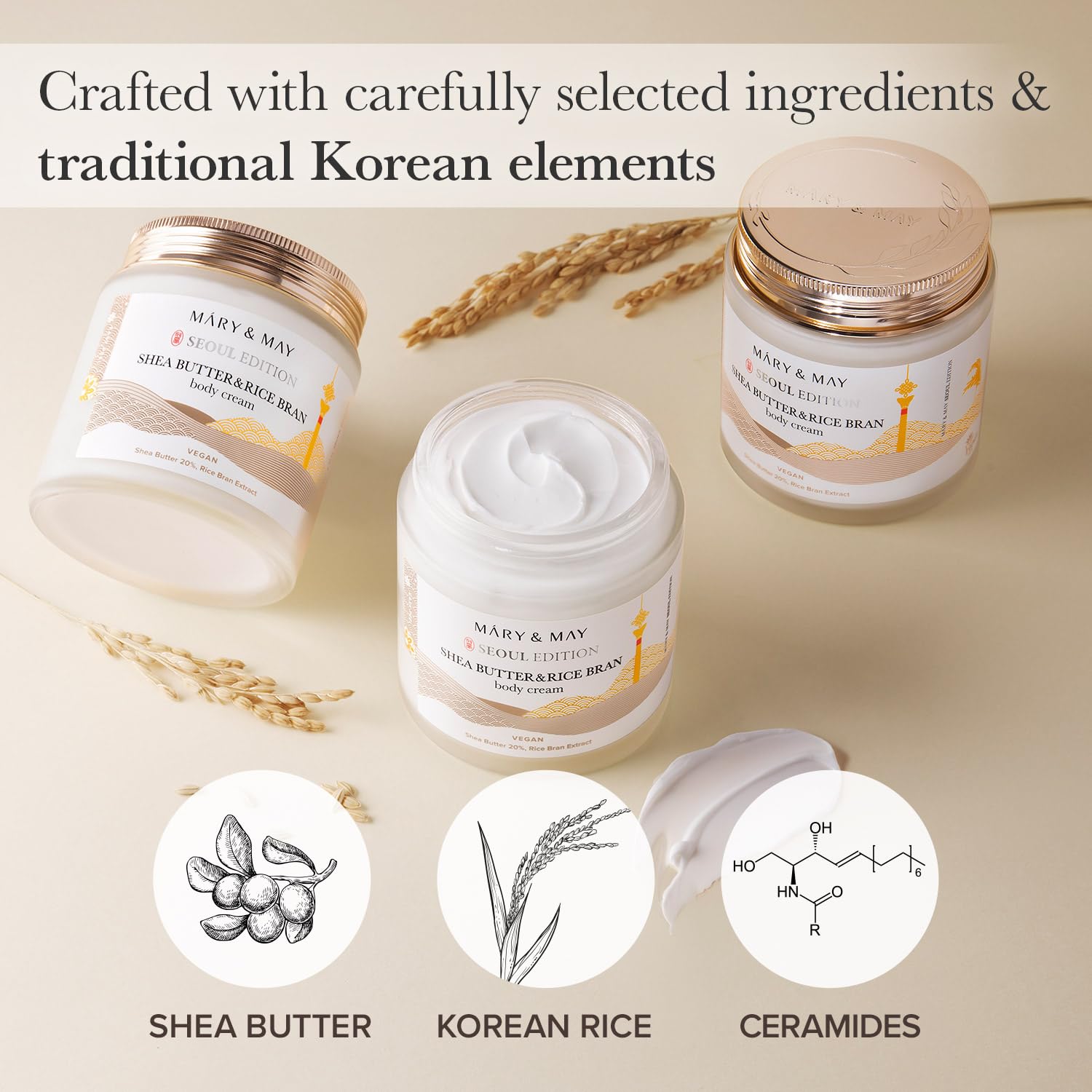 Mary&May SEOUL EDITION Shea Butter & Rice Bran Body Cream - Image 3