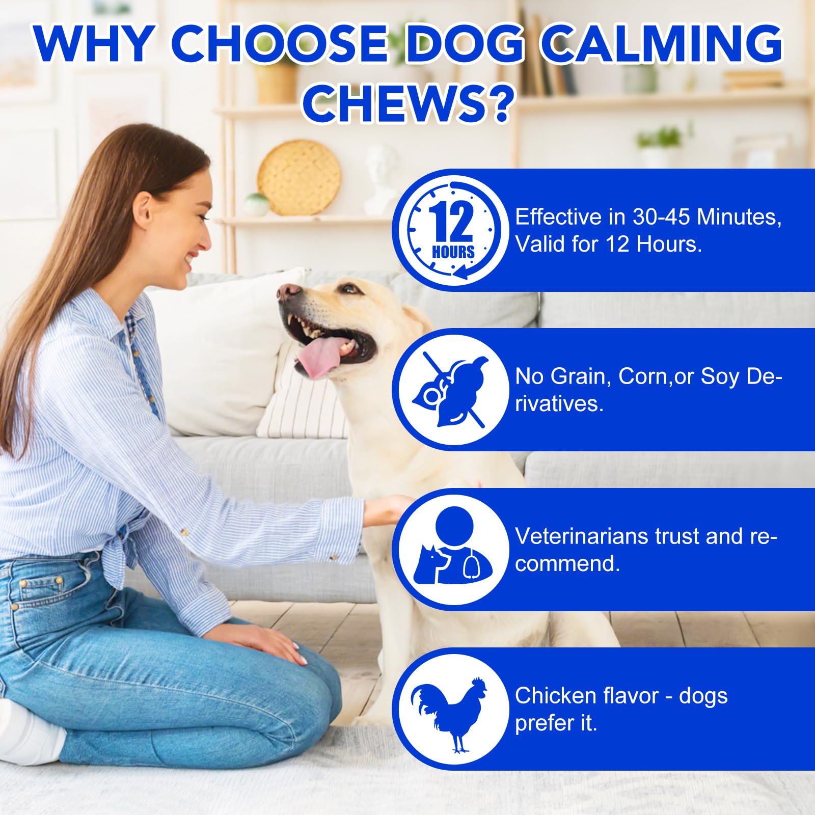 Calming Dog Treats 150 Count, Calm down for Dogs, Reduce Stress Relief, Separation, Barking, Fireworks, Thunderstorms - Image 3
