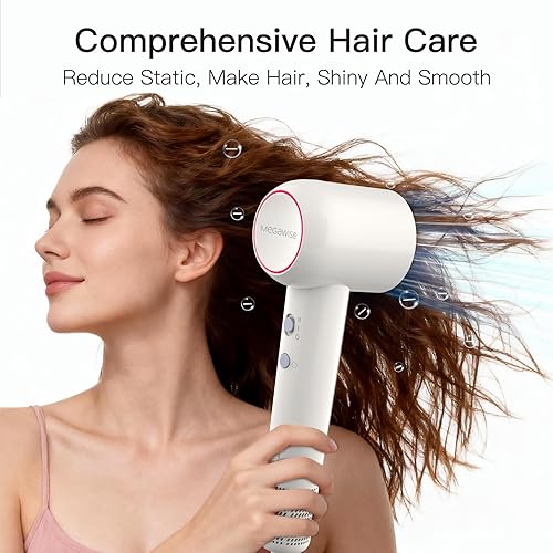 Miniatura 2 de MEGAWISE Secador de pelo iónico profesional con difusor, secador iónico de bajo ruido de alta velocidad para secado rápido, 4 temperaturas2