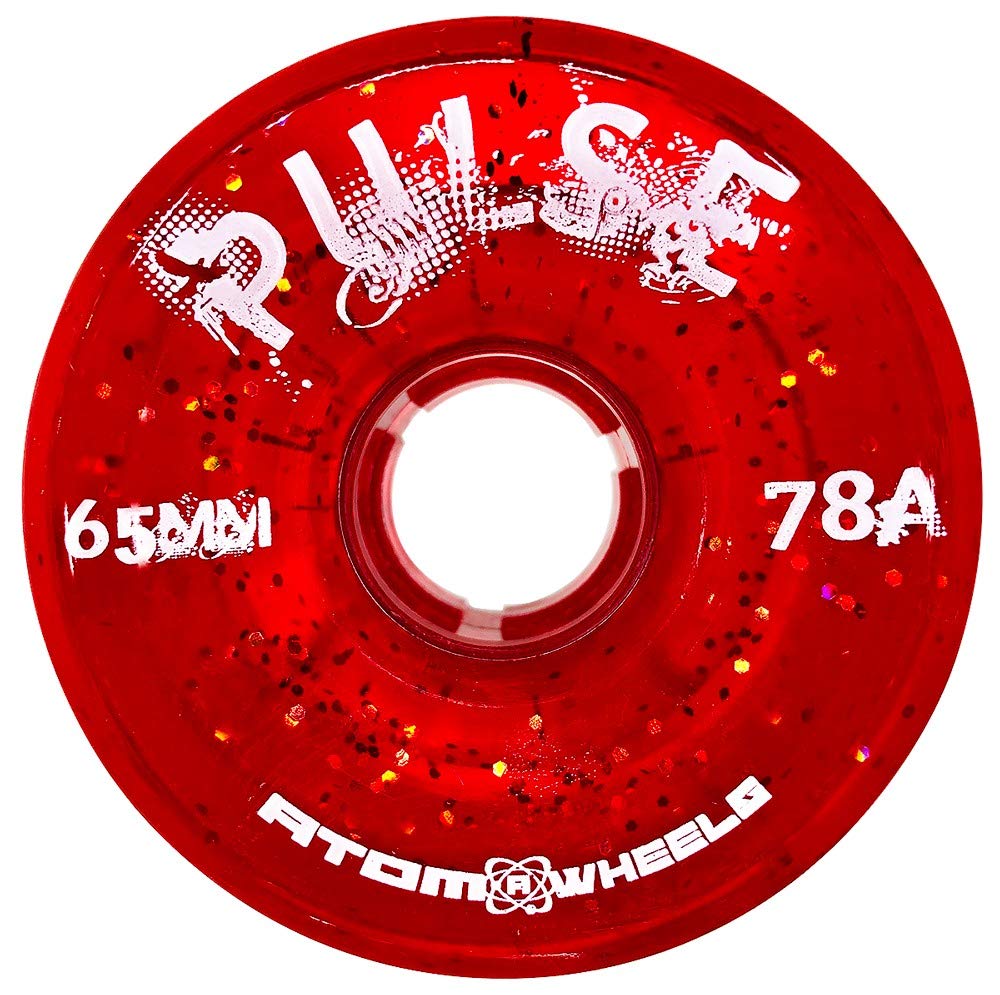 Atom Skates Outdoor Quad Roller Wheels 78A Atom Pulse 65x37 Glitter Red / 1 Pack - 4 Wheels