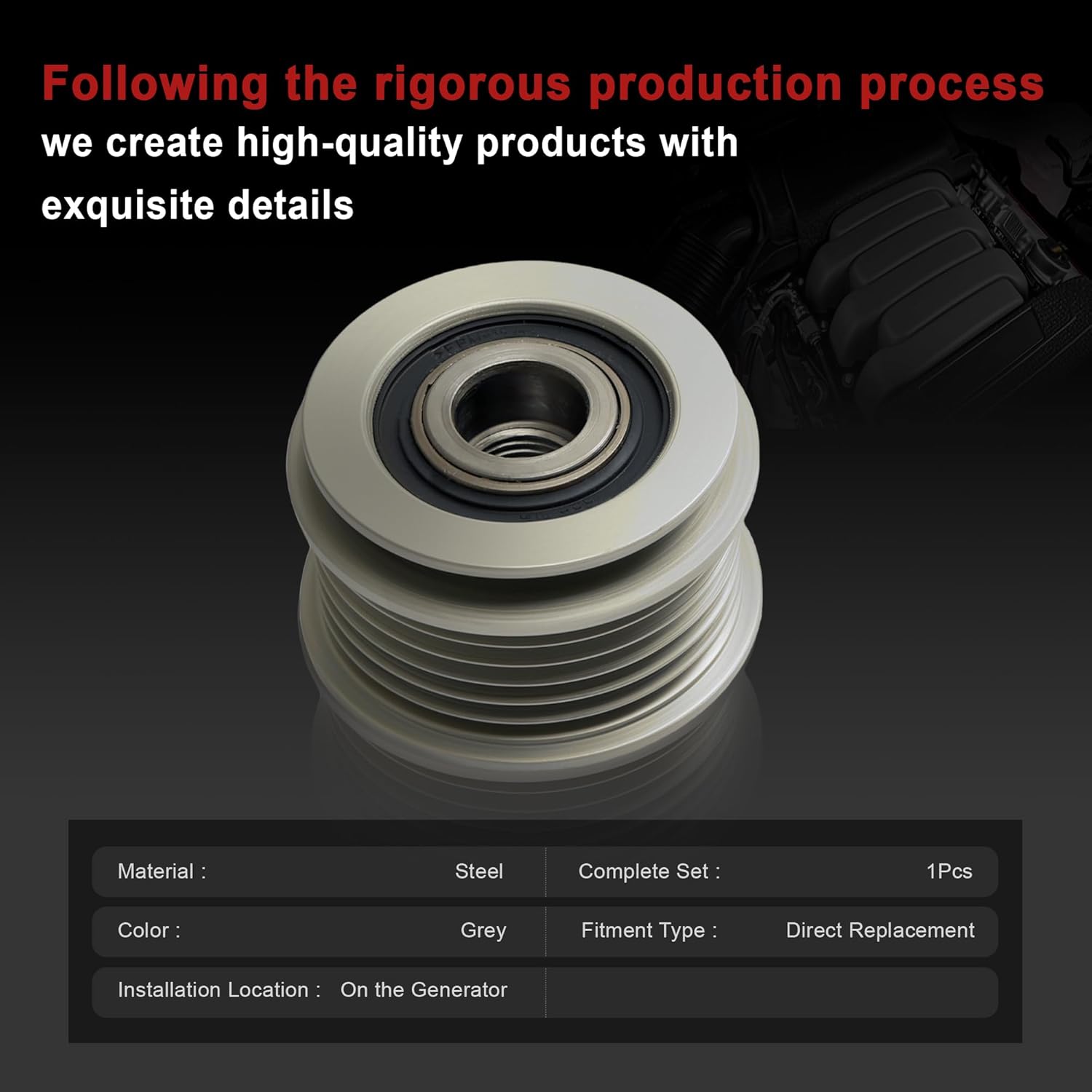 06H903119B Clutch Pulley 06H903201D Replacement For Audi A1 A3 A4 A5 A6 A7 Q2 Q3 Q5 TT VW Golf Jetta Passat Scirocco Tiguan Transporter Skoda Seat