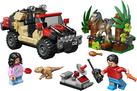 LEGO Jurassic World Raptor Arazi Kaçışı 76972 | 6 Yaş ve Üzeri Çocuklar için Reuben ve Yavru Dolores Evcil Dinozor Figürü İçeren Oyuncak Yapım Seti, Hediye Fikri (285 Parça)