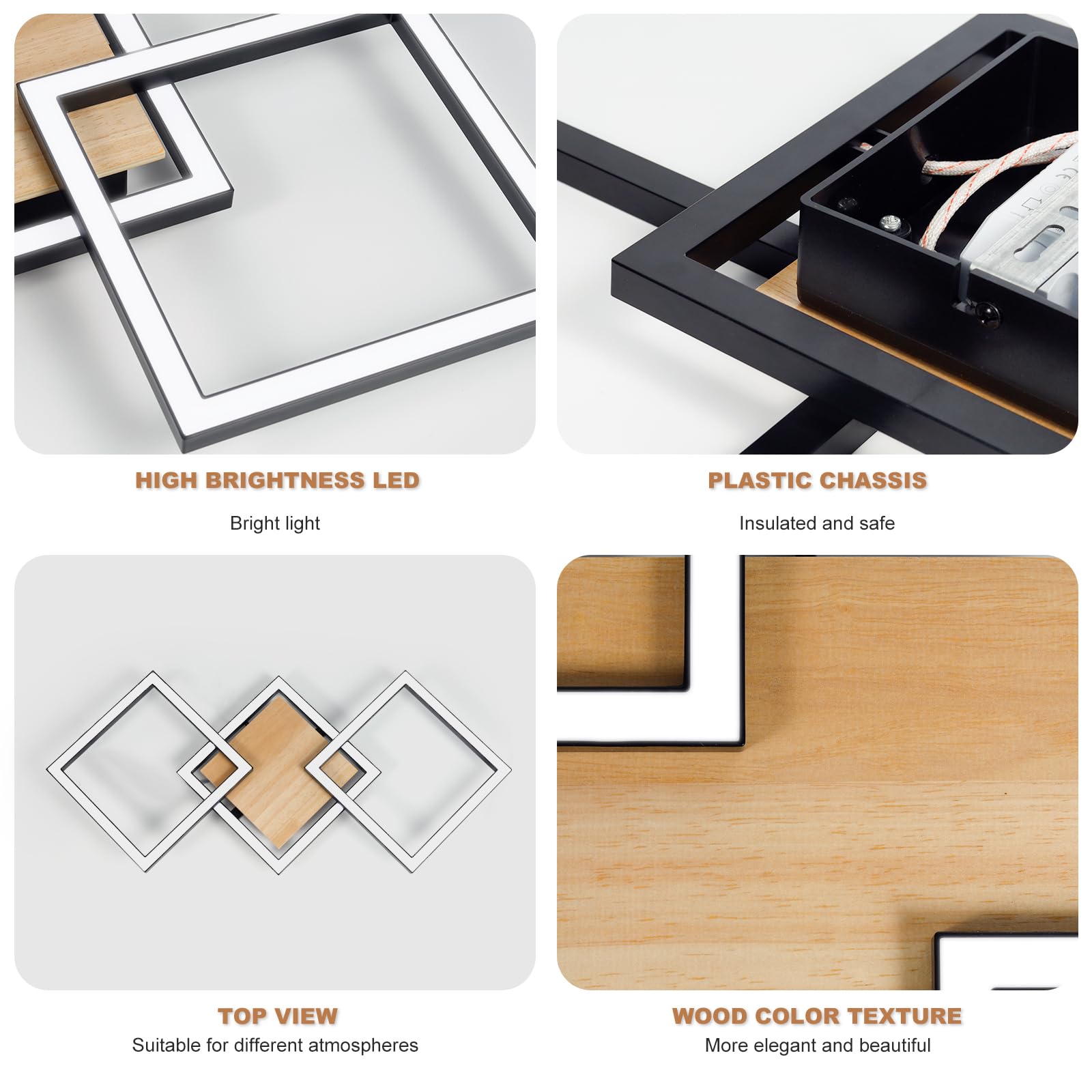 BrightFly LED Lights for Bedroom Modern LED Ceiling Design Square Ceiling Light - Image 3