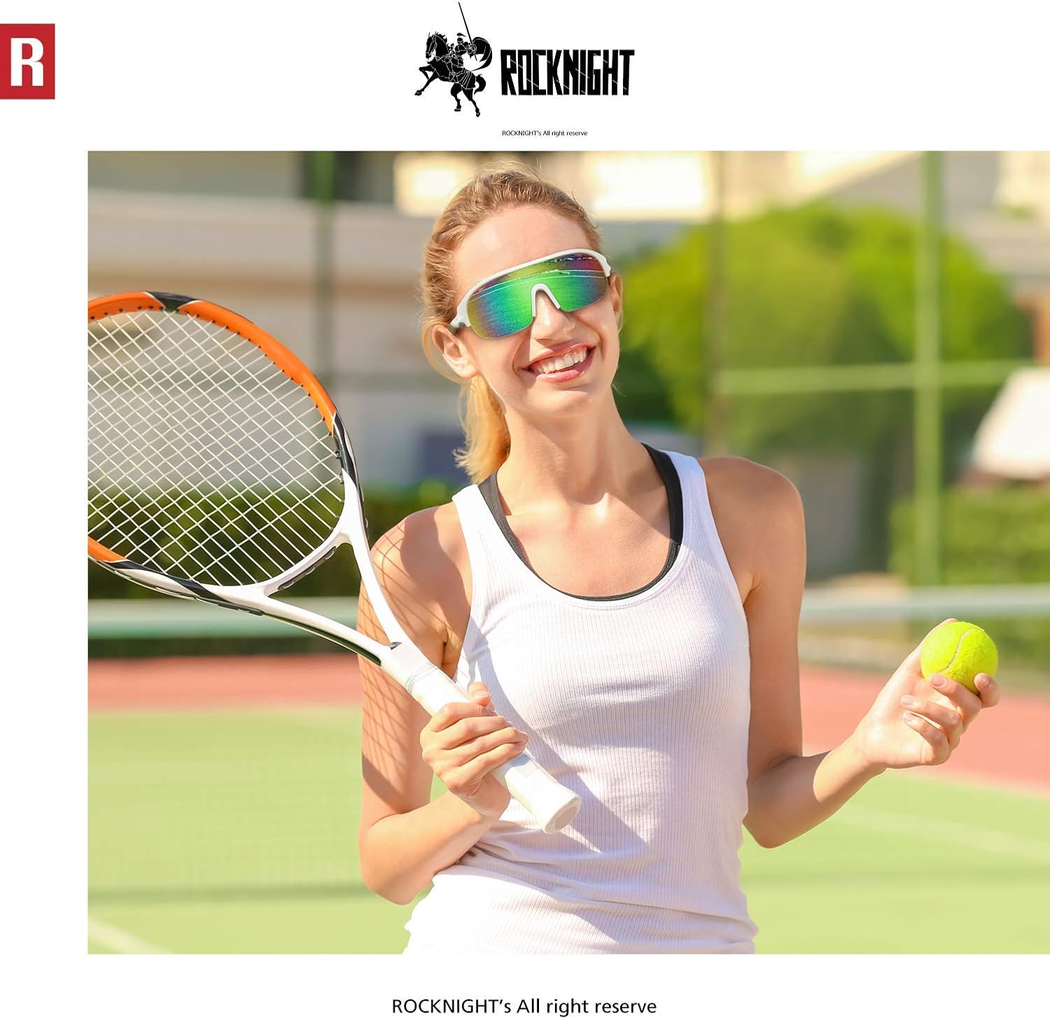 ROCKNIGHT HD Polarized Sports Sunglasses Cycling Driving Baseball Men Women Outdoor Ultralight TR90 Frame