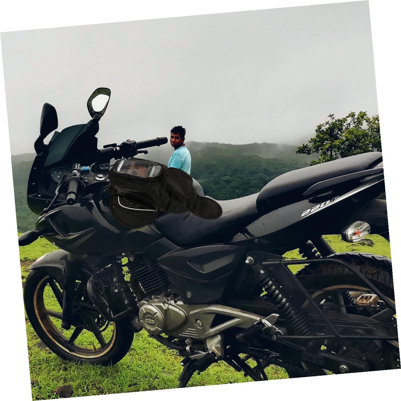Motorcycle Tank Pouch Magnetic Motorbike Bag Large Oxford Cloth Tool Storage Motorbike Accessory for Riding and Travel