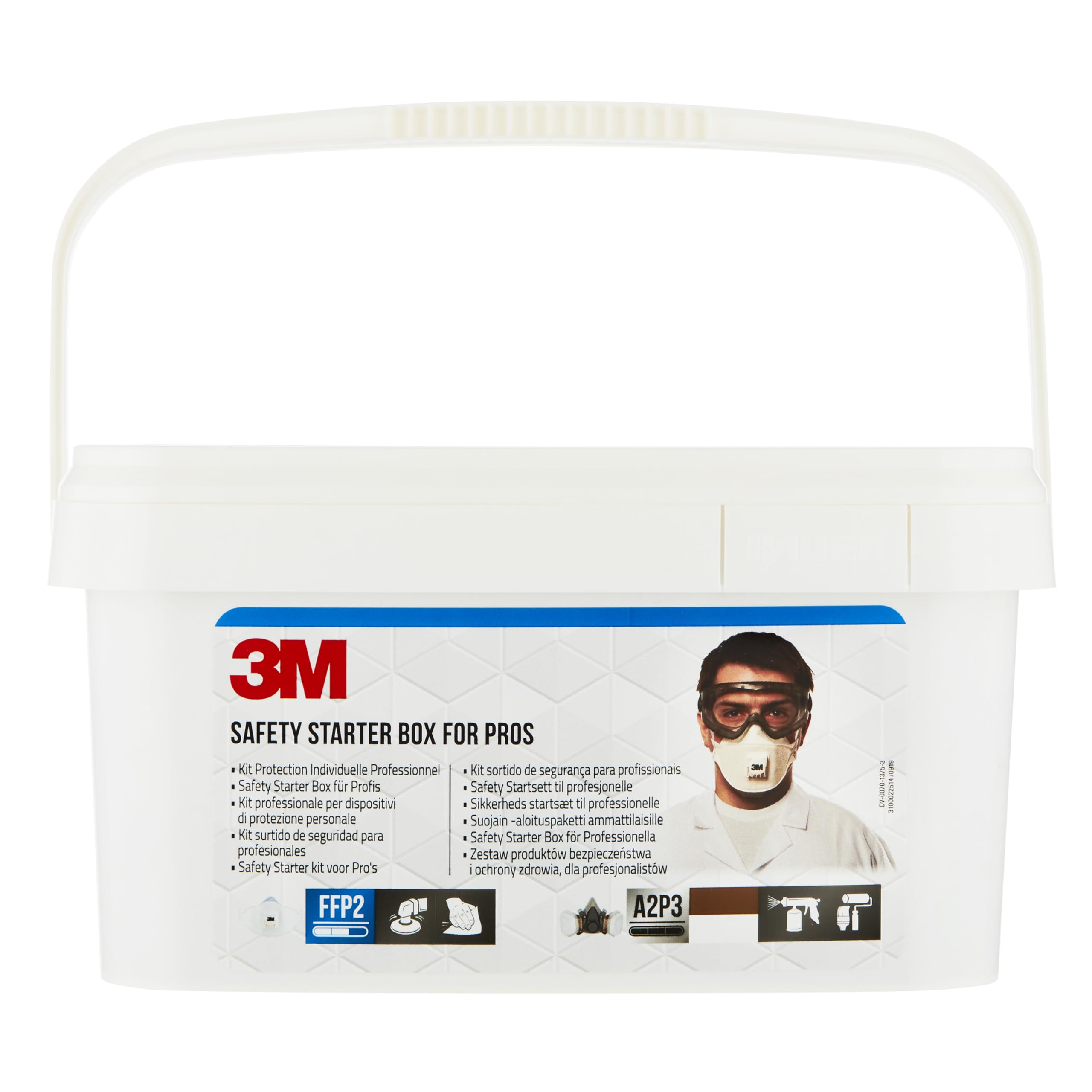 3M Sicherheitsbox (mit Atemschutzmaske, Halbmaske, Gehörschutzstöpsel und Arbeitsschutzbrille, sicherheitsausrüstung für Baustelle oder Werkstatt, inkl. Zubehör) 1000MCWE